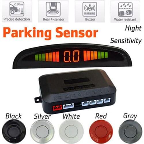 A43 Car LED Display 4 Parking Sensor Reverse Backup Buzzer Radar Alarm System Sound