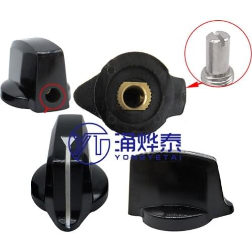 YYT 5PCS Bakelite knob 32x19mm suitable for potentiometer encoder band switch half shaft flower shaft inner hole diameter 6MM