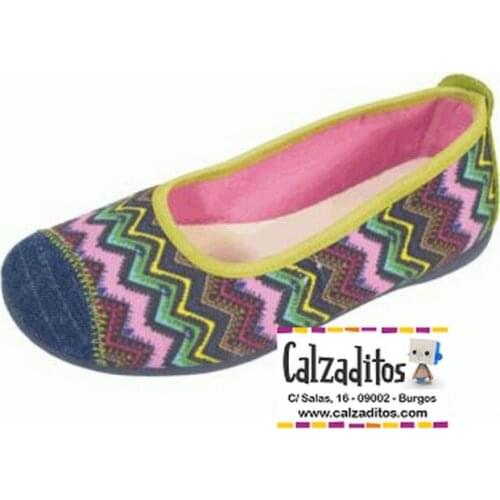 Zapy for Girls ethnic print textile ballet flats