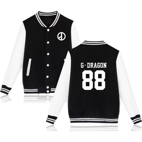 KPOP BIGBANG T.O.P GD G-Dragon Baseball Uniform Coat Autumn Bomber Jacket Streetwear Casual Tracksuit Hip Hop Brand Coats Unisex