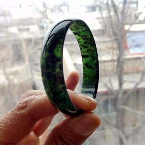 Natural Jade Bangle Charm Jewellery Womens Hand-Carved Jadeite Bracelet Bangles for Women Men Fashion Accessories
