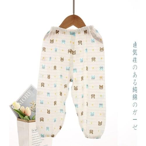 2020 Baby Pants Cotton Belly Pants Boy Girls Unisex Pants Summer Infant New Pants Straight Elastic Waist 2-6 years Cropped Trous