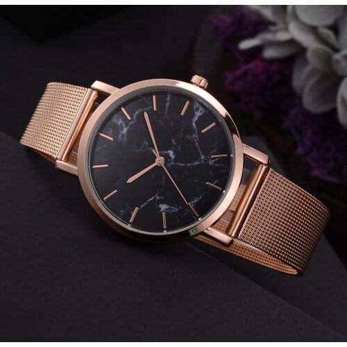 Relojes Mujer Nice Vogue Pop Arrival Trendy Women Quartz Watch Alloy Wrist Watch Marble Grain Clock Jewelry Gift For Women