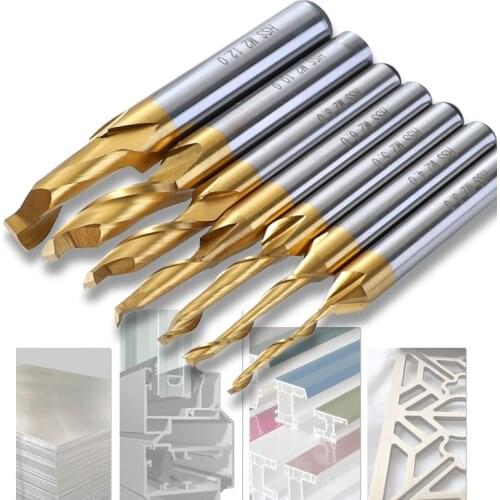 Milling Cutters 3-12mm CNC Router Bits HSS M2 Titanium Single Flute End Mill for Aluminum Alloy Engraving Milling Tools