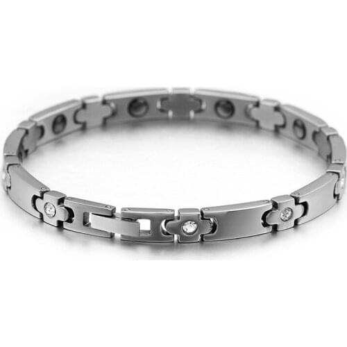Korean Popular Magnet Bracelet Titanium Steel Steel Color Cross Magnet Bracelet