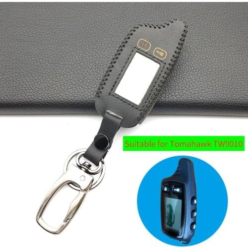 TW 9010 LCD Remote Control Keychain Leather Fob Case for Russian Version Tomahawk TW9010 Two Way Car Alarm System TW-9010