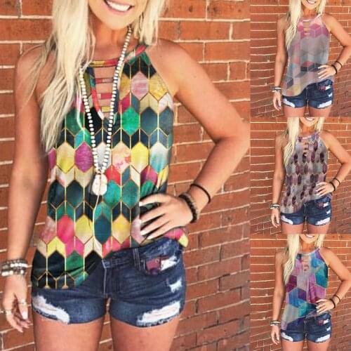 Kuelawear Fashion Womens Round Neck Vest Tops Summer Fashion Ladies Loose Tops Casual Pullover Plaid Printing T-shirts Tank Top