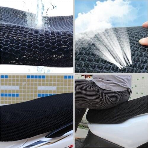 Motorcycle Seat Cover 3D Air Double-layer Solid Mesh Breathable Cool Cushion Anti-slip Heat Insulation Mesh Pad Designed Fabric