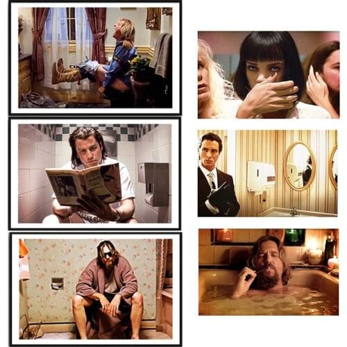 Pulp Fiction Movie Poster wall stickers Movie Bathroom Art, Home Art, Funny Poster Wall Vinyl Decal self-adhesive 28*43cm