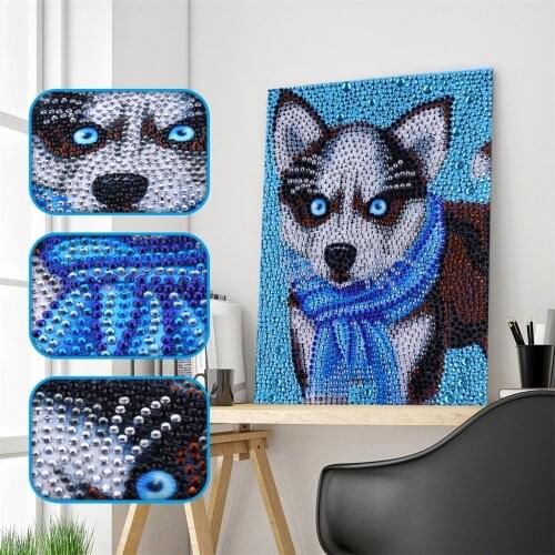 New Arrival Animals Husky 5D Diy Special Shaped Diamond Painting Full Drill Pasted Diamond Embroidery Needlework Cross Stitch