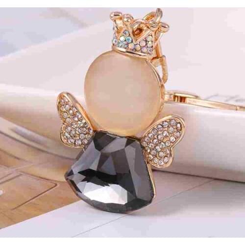 Wholesale modern design dancing angel pendant wing europe fashion style keychain