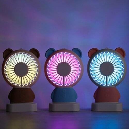 New Mini Fan Summer Outdoor Travel Handheld Small Fan Lovely Bear Shape USB Charging Office Little Rabbit Air Cooler Pocket Fan