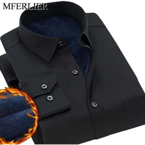 Autumn winter fleece men shirt 5XL 6XL 7XL 8XL 9XL 10XL Bust 154cm warm men shirt 5 colors