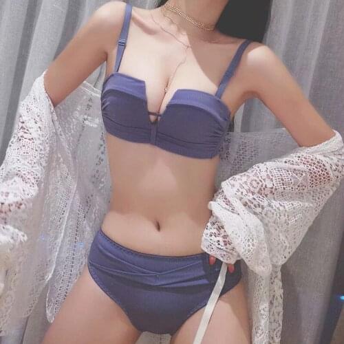 Sexy Lace Lingerie Cotton Bras Set Panties 36 80 85 ABCWireless Push Up Womens Underwear Brassiere Plus Size Brief Crop Top Bh