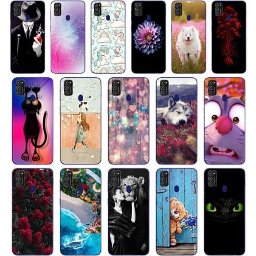 C For Samsung M21 Case 6.4 inch Silicone Soft Back Cover For Samsung Galaxy M21 Case TPU Coque for Samsung M 21 Bumper Bag