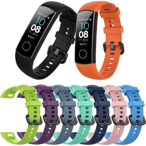 Silicone Watch Strap for Honor Band 5 Wristband Accessories Sport Replacement Strap for Huawei Honor Band 5 4 Smart Bracelet
