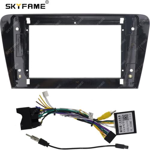 SKYFAME Car Fascia Frame Cable For SKODA OCTAVIA 2015-2019 Android Big Screen Dask Kit Fascia Frame