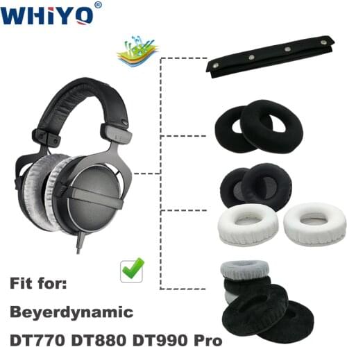 Replacement Ear Pads for Beyerdynamic DT770 DT880 DT990 Pro Headset Parts Leather Cushion Velvet Earmuff Headset Sleeve Cover