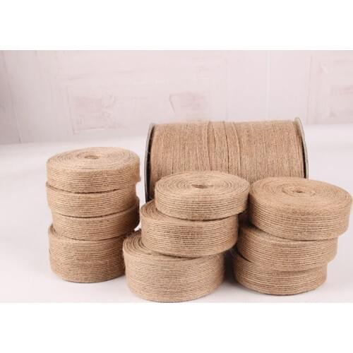 10M Length Natural Vintage Jute Burlap Ribbon DIY Weddings Belt Strap Floristry Wedding Party Decor Craft wedding decoration