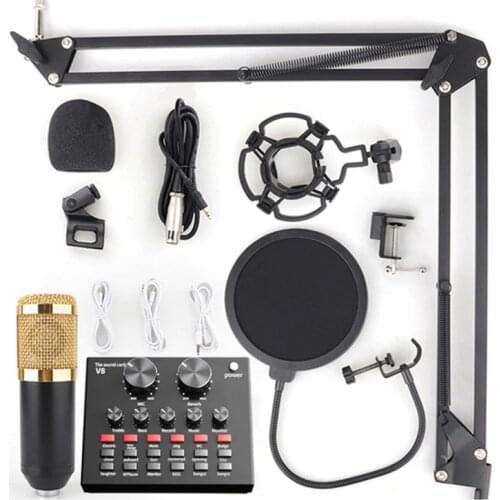 BM 800 Studio Microphone Kits With V8 Sound Card BM800 Condenser Professional Microphone For Computer Recording Podcast TikTok