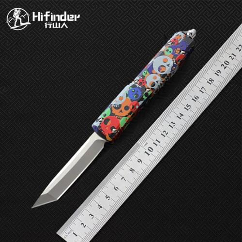 HIFINDER D2 white blade 6061-T6aluminum skull handle camping survival outdoor EDC hunt Tactical tool dinner kitchen knife