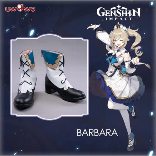 Pre-sale UWOWO Game Genshin Impact Barbara Shining Idol Deaconess Cosplay Shoes Cosplay Boots