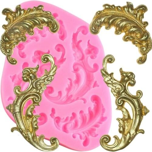 Vintage Leaf Scroll Relief Silicone Mold Cake Border ​Fondant Cake Decorating Tools Chocolate Gumpaste Mould Clay Resin Molds
