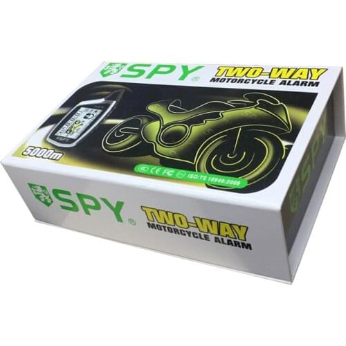 High Quality Original SPY Two Way Anti - theft Motorcycle Alarm With 2 rechargeable LCD Transmitters Remote Engine Start