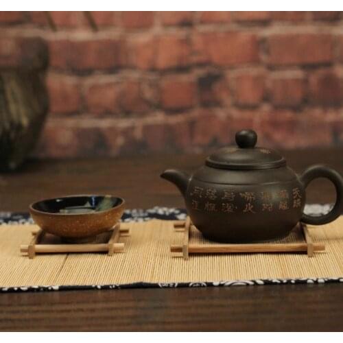 YYSD Solid Wood Tea Tray Drainage Cup Teapot Mat Gongfu Tea Table Serving Plate