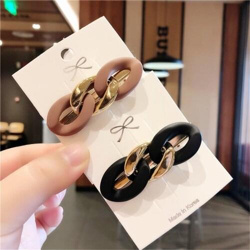 2021 Korean New Trendy Acrylic Acetic Acid Resin Chain Barrettes Hair Clips Hairpins For Women Fashion Hair Accessories