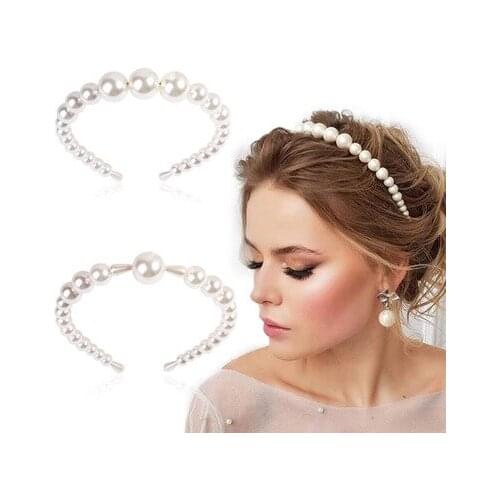 2019 Statement Big Pearls Hairbands Elegant Headband Women Headwear Cute Pearls Bezel for Girls Hair Accessories