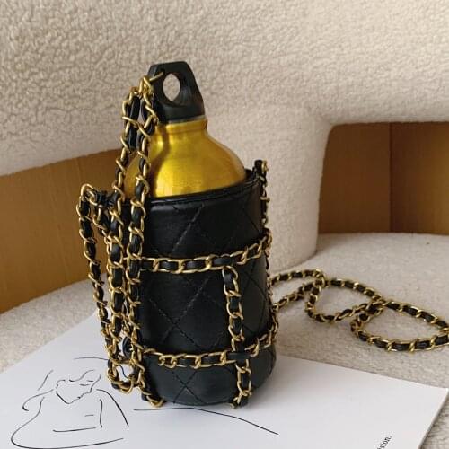Star Net Red Personality Bag Female New Tide Yang Mi With The Same Paragraph Small Fragrance Chain Water Bottle Bag Shoulder Mes