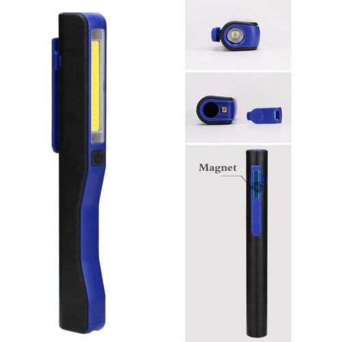 1*COB LED+1*LED Flashlight Work Light Strong Magnetic Rotation Hook Pen Flashlight 2 Modes Mini Light Lamp Torch Camping Working