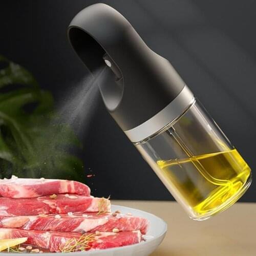 1pcs Portable Push Type Oil Spray Bottle Barbecue Oil Control Glass Oil Pot Spray Type Seasoning Bottle Kitchen Gadget Sets