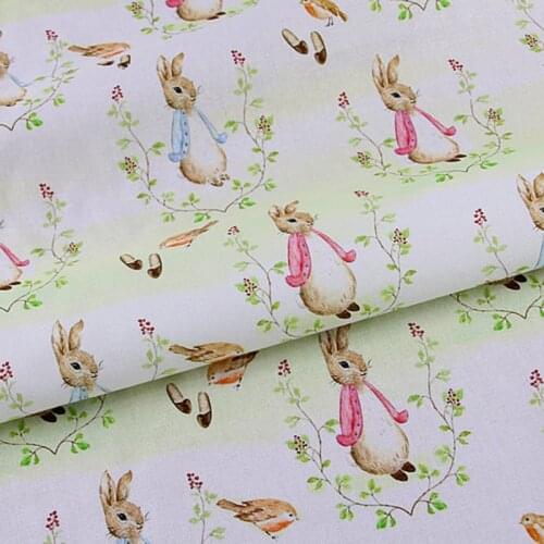 140CM Cartoon Cute Rabbit 100% Cotton Fabric for Clothes Patchwork Backpacks Slipcover Cushion Cover DIY Material