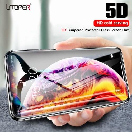 5D Protector Glass For iphone 7 Plus Screen HD cold carving Tempered Protective Glass On The For iphone XS MAx XR X 6 6S 8 Plus