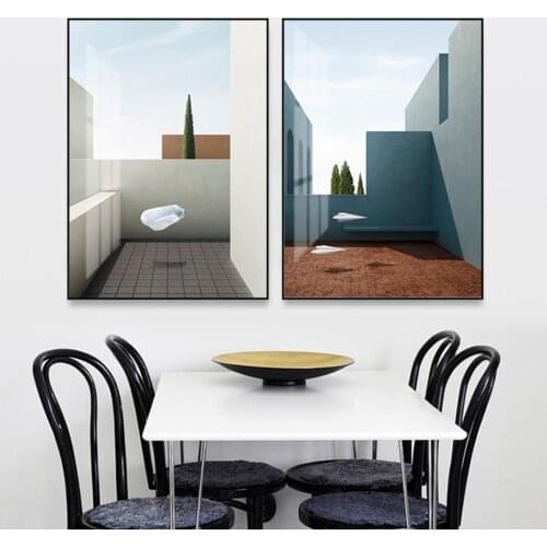 Abstract Still Life Modern Building Canvas Paintings Poster And Print Wall Art Pictures for Living Room Home Decoration No Frame