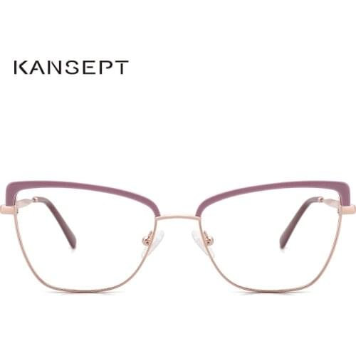 KANSEPT Acetate Spectacle Frame Glasses Women Vintage Trendy Clear Transparent Retro Women Frame For Womens Eyeglasses #MS8126