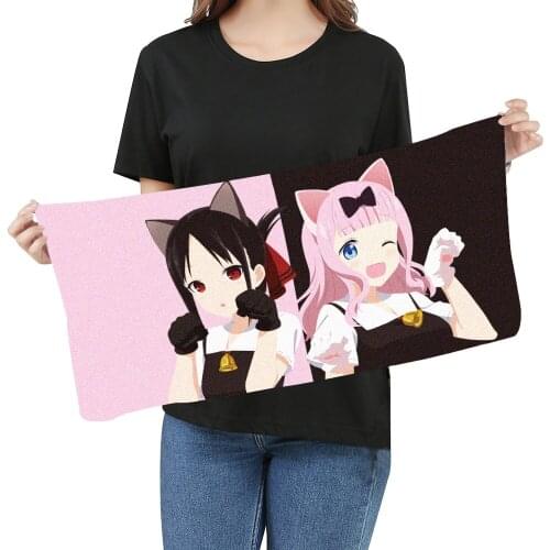 Anime Bath Towel Kaguya-sama Love Is War Fujiwara Chika DIY Bathroom Microfiber Towels Facecloth Washcloth