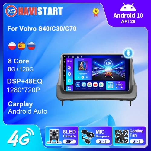 128G Android 10 Car Radio For Volvo S40/C30/C70 2004-2013 Multimedia Player 4G WIFI Bluetooth Camera GPS DSP Carplay DVD 2 DI