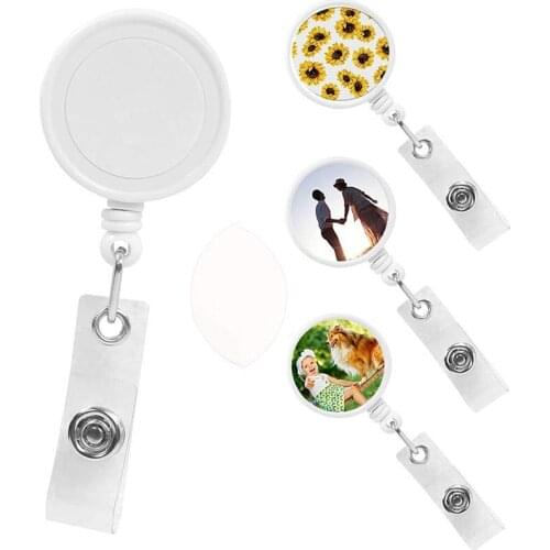 Sublimation Blank Nurse Badge Party Favor Plastic DIY Office Work Card Hanging Buckle Can Be Rotated 360 Degrees