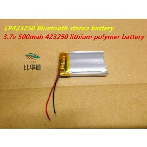 LP423250 Bluetooth stereo battery _3.7v 500mah 423250 tablet battery manufacturers in Shenzhen