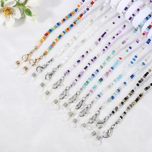 Bohemian Colored Women Face Mask Lanyard Mask Strap Beaded Glasses Chains Anti Slip Womens Neck Chain For Eyeglass Sunglasses