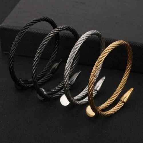 Bracelet for Women 2021 New Nail Steel Wire Bracelet Bracelet Fashion Simple Personality Stainless Steel Bracelets Woman Bracele