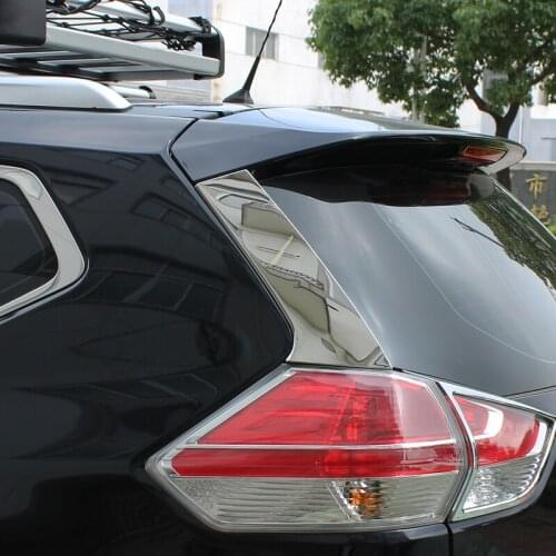 For Nissan Rogue X-Trail 2014 2015 2pcs ABS Chrome Car Exterior Rear Tail Window Molding Cover Trim Accessories