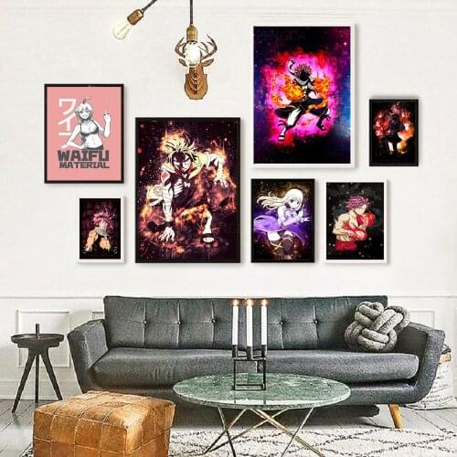Home Decor Painting Canvas Print Poster Modern Wall Art Fairy Tail Anime Japan Boy Modular Picture Bedroom Background No Frame