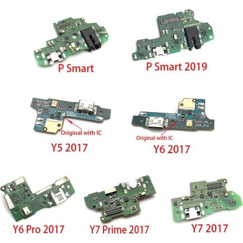 Dock Connector charger Flex Cable For Huawei Y5 Y6 Pro Y7 Prime 2017 P Smart 2019 USB Charging Mic Microphone Port board