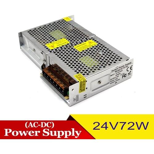DC Power Supply 24v 3a 72W LED Diver Transformers 110v 220v AC DC24V Switch Power Source for LED Modules Lighting CCTV Motor