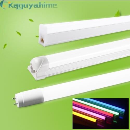 =(K)= LED Tube T8 T5 Light 60cm 10w RGB Colorful AC 220v High Bright 300mm 600mm Lamp LED T8 Integrated Driver Fluorescent Tube