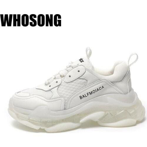 Women Sport Sneakers Woman Platform Shoes Female Real Leather Brand Shoes Ladies Chunky Sneakers Zapatos De Mujer Trainers New